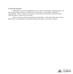 Holy Communion -  Activity - Grades 6-8